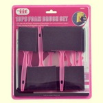 pink foam brushes